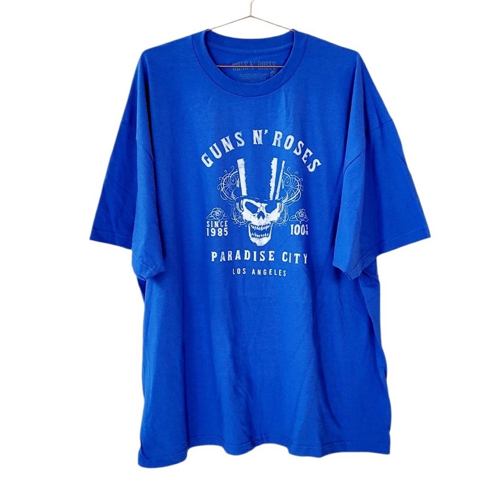 Guns N' Roses 4XL Blue Paradise City Short Sleeve Graphic Tee Black Frog Bravado